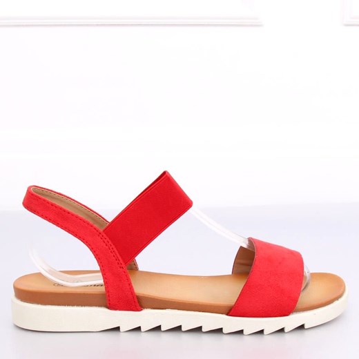 Czerwone sandały damskie Buty Butymodne 