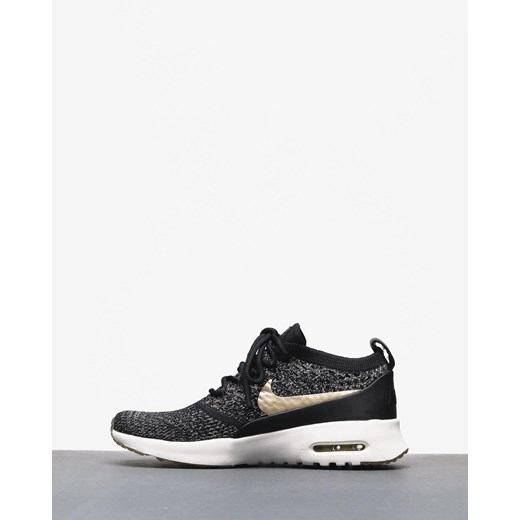 Buty sportowe damskie czarne Nike do biegania air max thea gładkie na wiosnę sznurowane 
