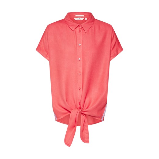 Tom Tailor koszula damska bez wzorów na jesień różowa z krótkim rękawem z wiskozy 