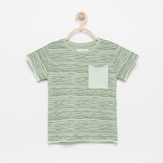 Reserved - T-shirt z bawełny organicznej - Zielony  Reserved 122 