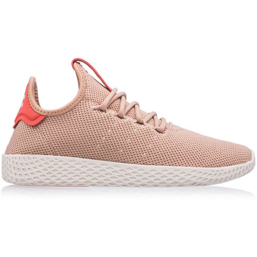 Buty sportowe damskie różowe Adidas Originals dla biegaczy pharrell williams płaskie wiązane gładkie 