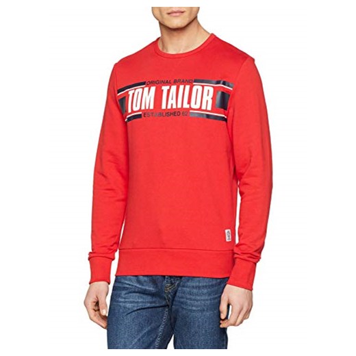 Bluza męska Tom Tailor z napisem wielokolorowa w stylu młodzieżowym 