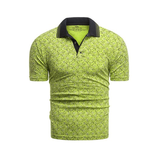 T-shirt męski zielony Risardi wiosenny z krótkimi rękawami 