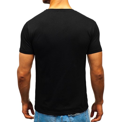 T-shirt męski z nadrukiem czarny Bolf 1025  Denley XL  promocja 