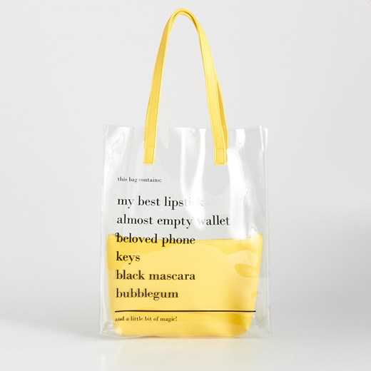 Sinsay shopper bag na ramię duża w stylu młodzieżowym bez dodatków