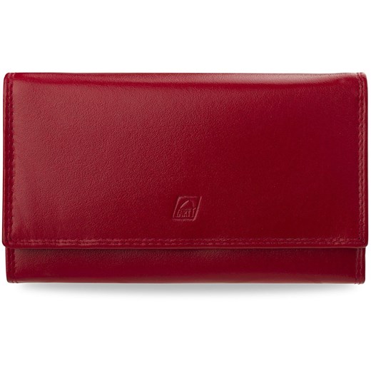 Klasyczny duży portfel damski a-art skóra naturalna - czerwony