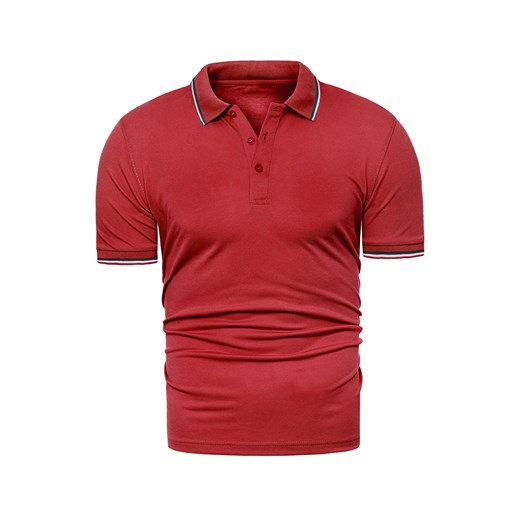 T-shirt męski Risardi czerwony z krótkimi rękawami 