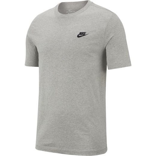 Koszulka sportowa szara Nike bez wzorów letnia 