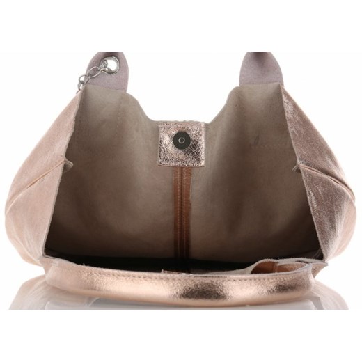 Shopper bag Genuine Leather lakierowana z frędzlami 