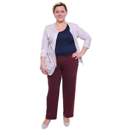 Klasyczne cienkie spodnie w śliwkowym kolorze