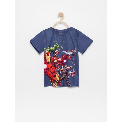 Reserved - T-shirt Avengers - Granatowy  Reserved 92 