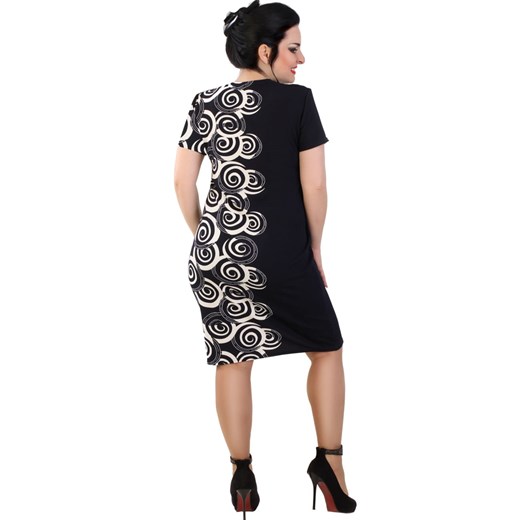 Sukienka Lamar na spacer z krótkim rękawem z okrągłym dekoltem midi 