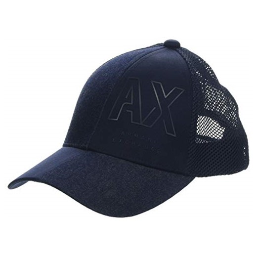 Armani Exchange męska czapka bejsbolowa z logo Knitted, niebieska (Navy 04939), jeden rozmiar (rozmiar producenta: TU)