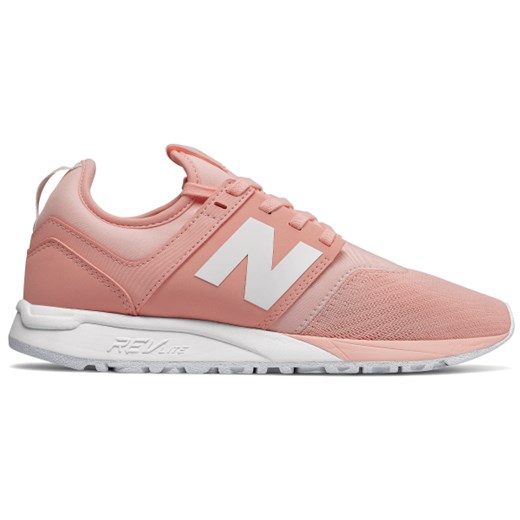 Buty sportowe damskie New Balance w stylu casual różowe gładkie na wiosnę eleganckie płaskie 