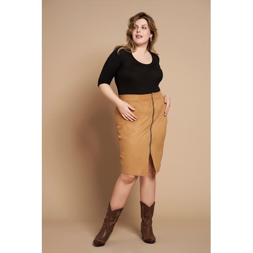 LILY NUT ołówkowa spódnica plus size z zamkiem  By 20inlove 56/58 20inlove.pl