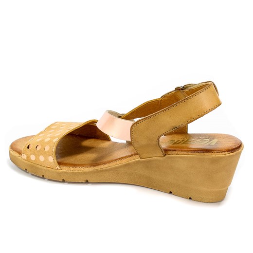 Sandały damskie Verano na rzepy casualowe bez obcasa na lato w abstrakcyjnym wzorze 