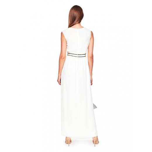 Sukienka biała L’af z szyfonu maxi bez wzorów 