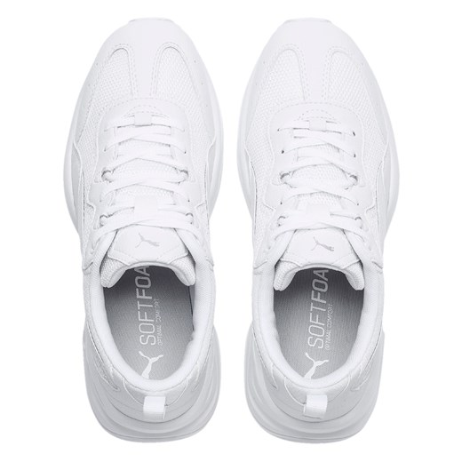 Buty sportowe damskie białe Puma sneakersy młodzieżowe na koturnie bez wzorów1 sznurowane 
