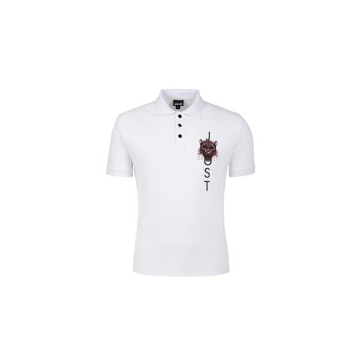 T-shirt męski biały Just Cavalli z krótkim rękawem 