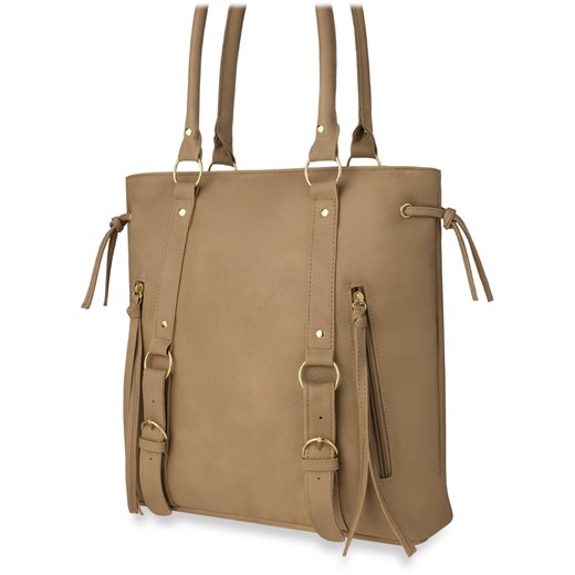 Shopper bag bez dodatków matowa elegancka do ręki średnia 