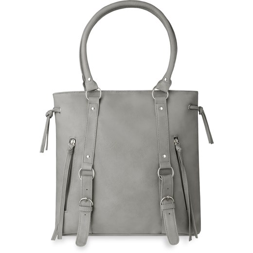 Shopper bag matowa elegancka średnia bez dodatków do ręki 