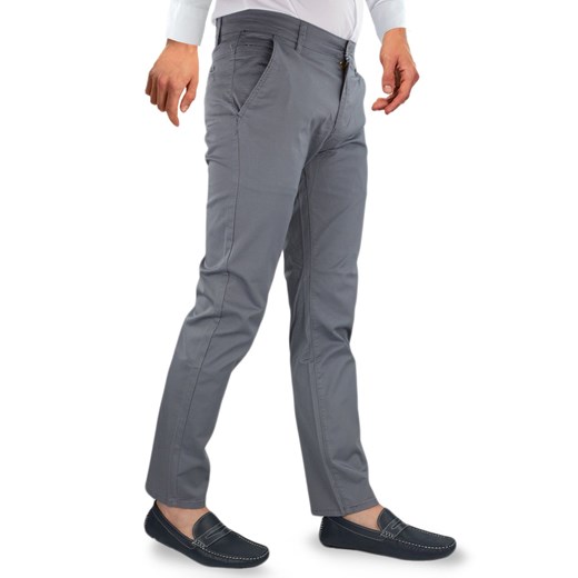 Spodnie męskie z lekkiego materiału w kolorze szarym BM1002   112 cm/L32 okazyjna cena merits.pl 