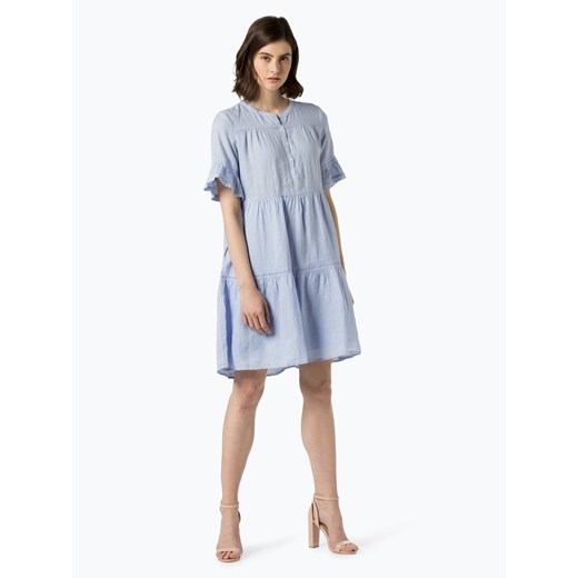 0039 Italy - Damska sukienka lniana, niebieski   L vangraaf