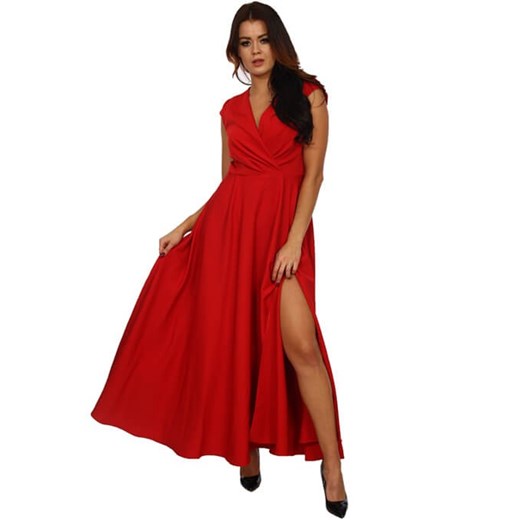 Sukienka elegancka na bal czerwona maxi 