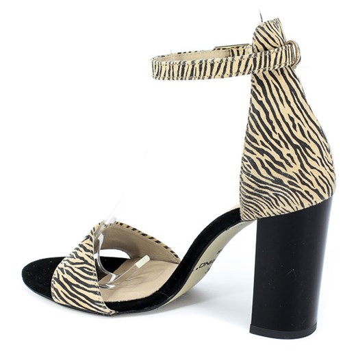 Sandały damskie Euro Moda eleganckie w zwierzęce wzory skórzane z klamrą 