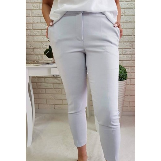 Spodnie damskie białe z wiskozy 