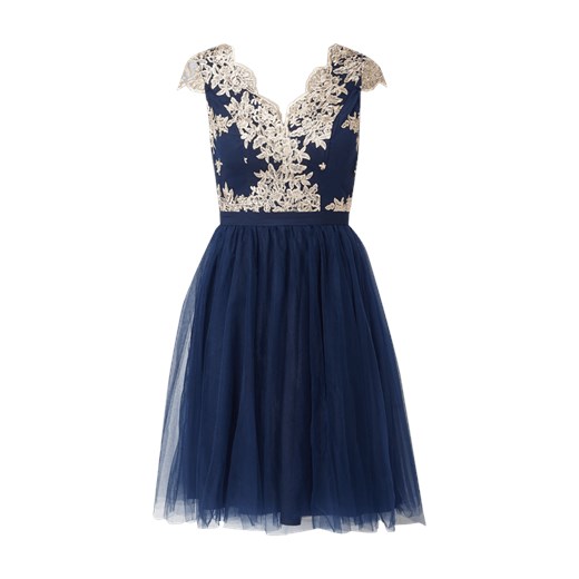 Sukienka koktajlowa z tiulu z haftami Chi Chi London 38 Peek&Cloppenburg