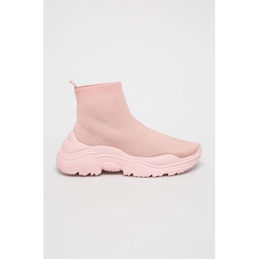 Buty sportowe damskie różowe Public Desire na platformie młodzieżowe bez wzorów bez zapięcia 