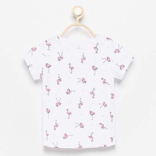 Reserved - T-shirt we flamingi - Biały  Reserved 86 