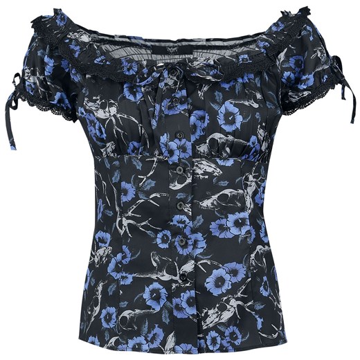 Black Premium By Emp bluzka damska wielokolorowa z krótkim rękawem w kwiaty 