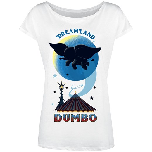 Biała bluzka damska Dumbo z krótkimi rękawami młodzieżowa z napisami 