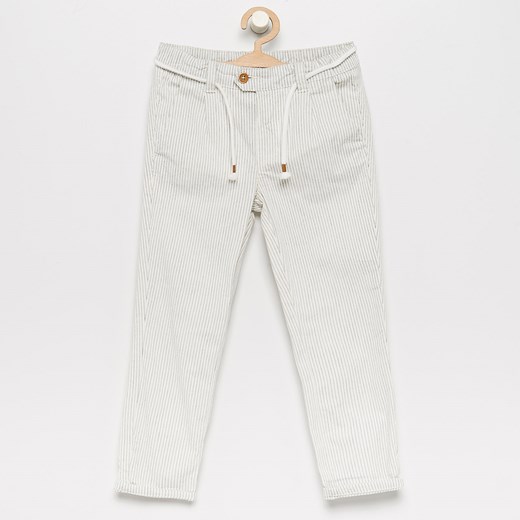 Reserved - Bawełniane spodnie ze sznurkiem - Biały  Reserved 98 