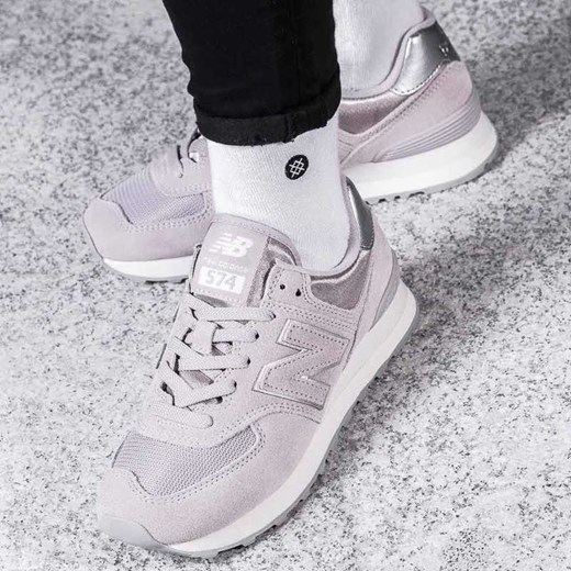Buty sportowe damskie New Balance casualowe młodzieżowe new 575 różowe płaskie wiązane bez wzorów 