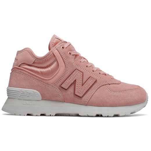 Buty sportowe damskie New Balance casualowe bez wzorów różowe skórzane