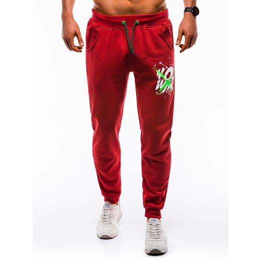 Spodnie męskie dresowe 823P - czerwone Edoti.com  XL 