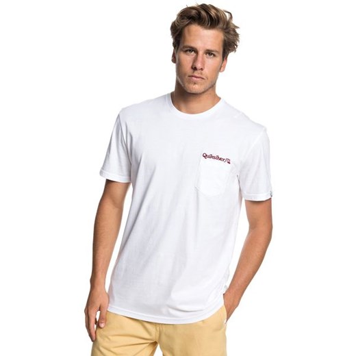 T-shirt męski Quiksilver biały z napisami 