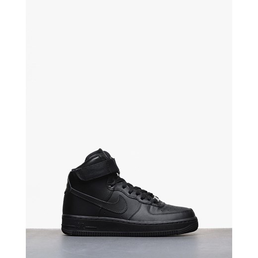 Buty sportowe damskie Nike dla biegaczy air force płaskie czarne gładkie sznurowane 