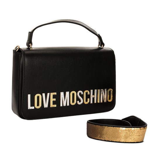 Listonoszka Love Moschino na ramię glamour tkaninowa 