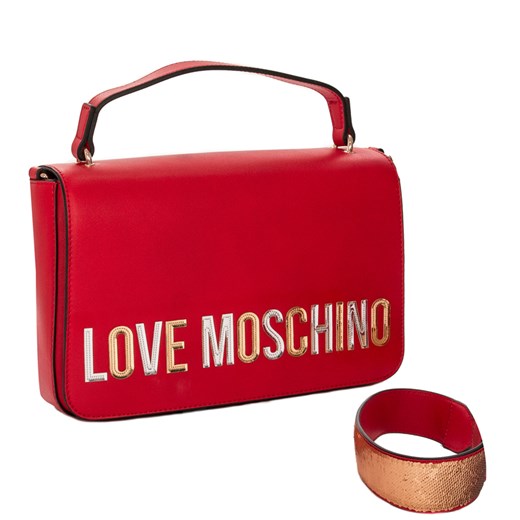 Love Moschino listonoszka średnia z tkaniny 