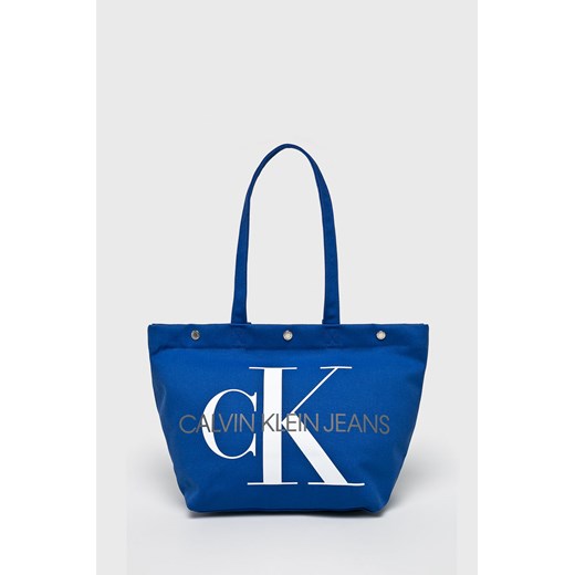 Shopper bag Calvin Klein młodzieżowa bez dodatków bawełniana duża 