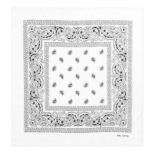 Biało-Czarna Bandana, Bandamka Męska -Pako Jeans- Wzór Paisley, 100% Bawełna  BDMKPJNSbiala ze sklepu JegoSzafa.pl w kategorii Szaliki męskie - zdjęcie 66540487