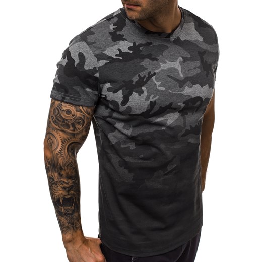 T-shirt męski Ozonee w militarnym stylu z krótkimi rękawami 