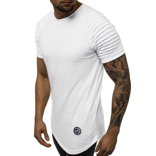 T-shirt męski biały Ozonee z krótkim rękawem 