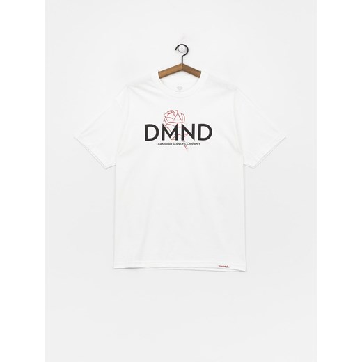 T-shirt męski Diamond Supply Co. z krótkimi rękawami biały bawełniany 