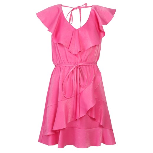 Sukienka Top Secret bez wzorów różowa prosta 