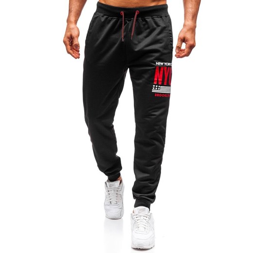 Spodnie męskie dresowe joggery czarne Denley MK02  Denley M wyprzedaż  